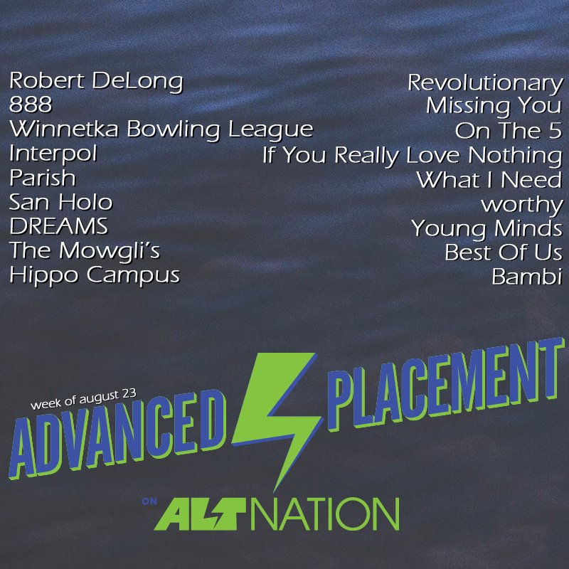 Alt Nation on Twitter "UPDATED here's last week's (8/23) Advanced
