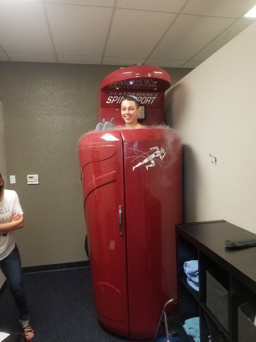 PittStateRugby's tweet photo. Thanks to @pspineandsport for running the guys through some awesome cryo therapy today! Reminder that Gorillahead takes on SLU tomorrow at 1pm #RahRoo https://t.co/1d8mYjUkkE