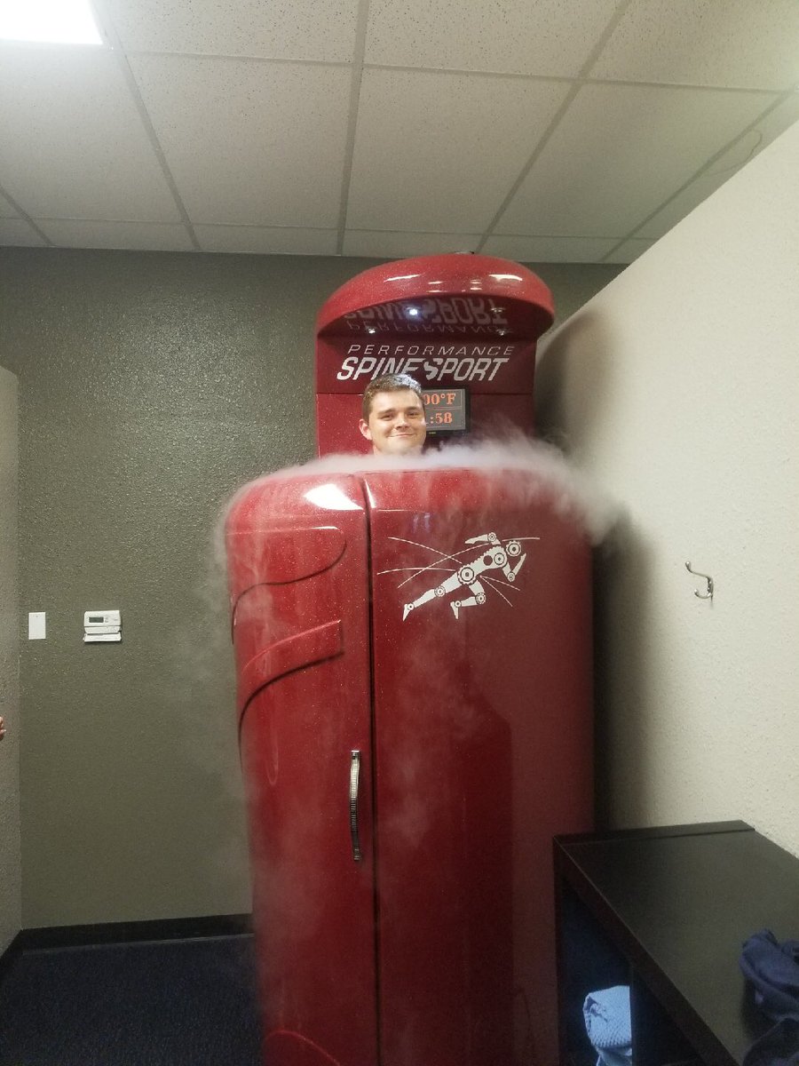 PittStateRugby's tweet photo. Thanks to @pspineandsport for running the guys through some awesome cryo therapy today! Reminder that Gorillahead takes on SLU tomorrow at 1pm #RahRoo https://t.co/1d8mYjUkkE