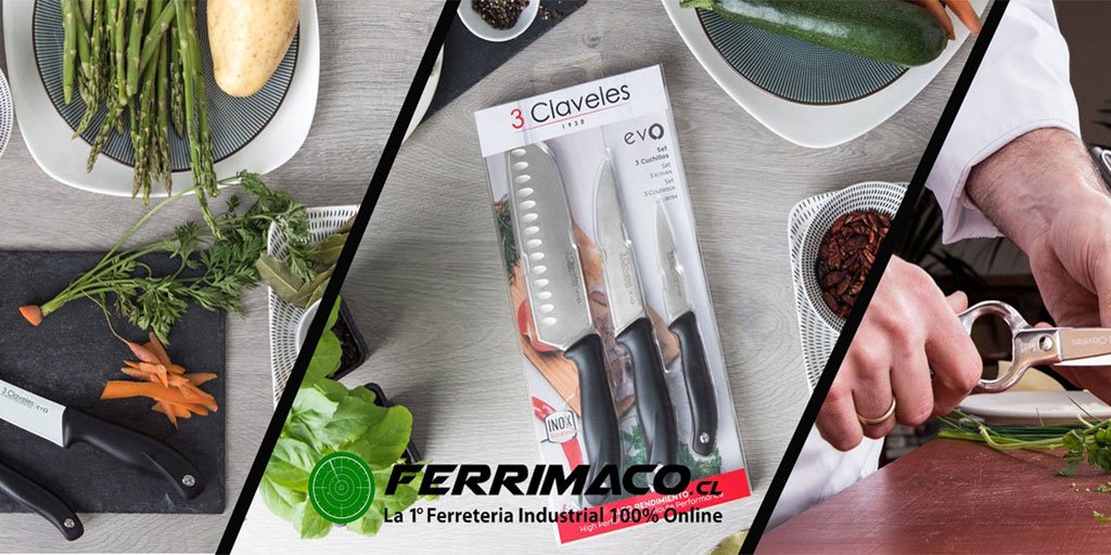Ferrimacoltda's tweet photo. Porque el secreto de un maestro parrillero no está solo en la carne… esta promo es para ti, cientos de cuchillos profesionales 3 Claveles con ENVIO GRATIS A TODO CHILE, ¡busca el tuyo aquí! https://t.co/ekVhWSFTAg https://t.co/po6BU8qQKe