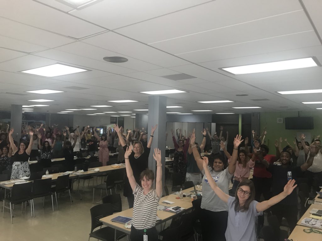 KirstenHPerry's tweet photo. I have officially transitioned into my new role as a school counseling specialist for Chicago! Around 500 school counselors today with their hands held high and ready for our new Evidenced Based Plan!! Iβm excited for this new chapter! π https://t.co/80oKZe1KRp