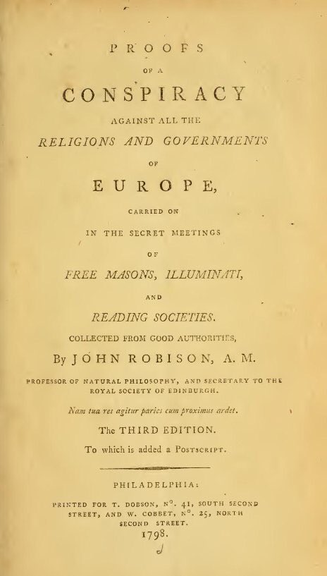  #QAnon  #QArmy  #Payseur THIS is what the movement is ALL ABOUT. It's all in a book from 1798, in which the French conspired to overturn the religions and governments of Europe through Free Mason cover.  @POTUS  @realDonaldTrump  @AvonSalez