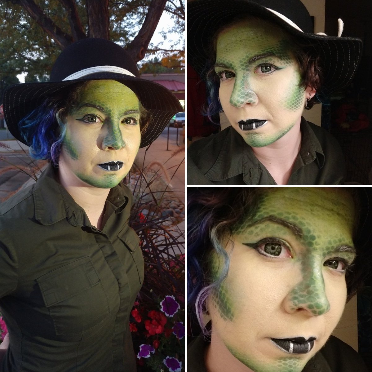 LinkleMegz's tweet photo. Did a #CommonDayCosplay of Medusa, but this time I got to show about 10 people how to execute this look! I am so happy with how it turned out. #AlwaysImproving #BodyPaintPractice #cosplay #Medusa https://t.co/ntq4inVJe8
