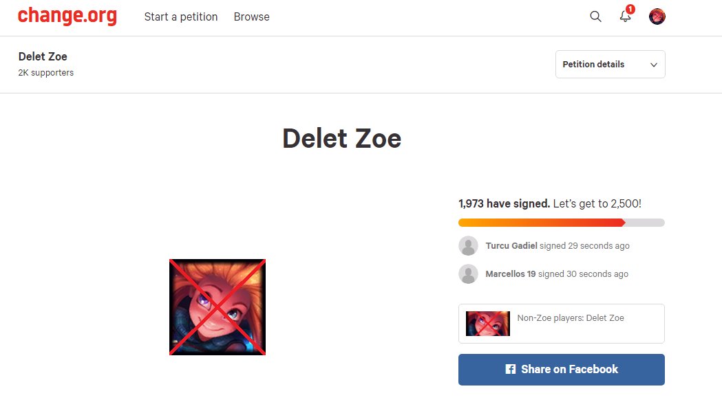 Vandiril On Twitter Almost 2000 People Already Signed The Petition To Delete Zoe Https T Co Okep7bxxwl Make A Change