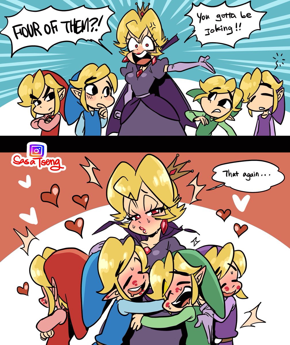 And I'll ship Evil Queen Peach with four swords Links Yes, four of
