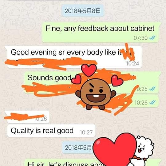 Some feedbacks from our clients, high quality goods with reasonable price make us get good reputation, also thanks for the trust of our clients, glad to work with you, Win~Win!
Quality is our culture! We will not fight price war, we know you always get what you pay.
Contact us!