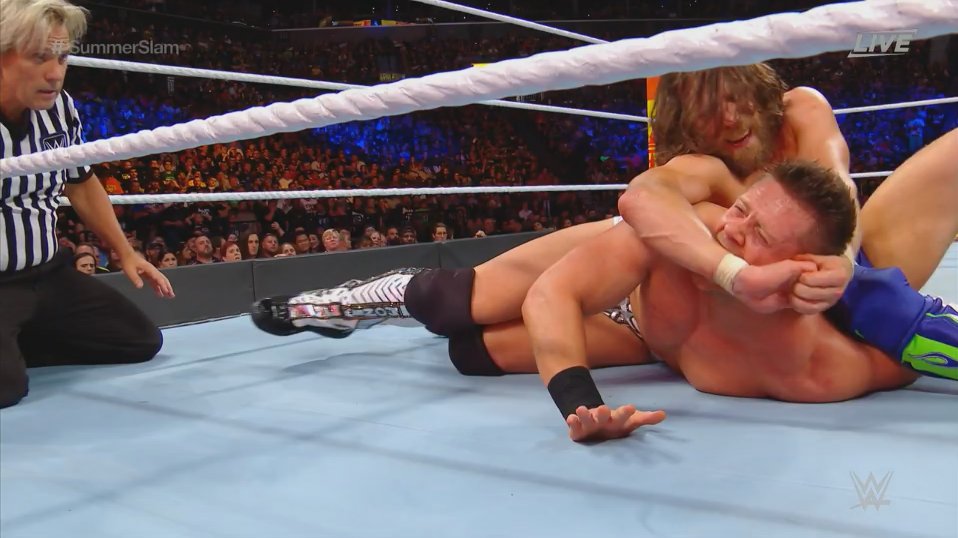 WWESEAsia's tweet photo. The #YesLock is in tight!
@WWEDanielBryan @mikethemiz #SummerSlam https://t.co/HFDg1dEqD0