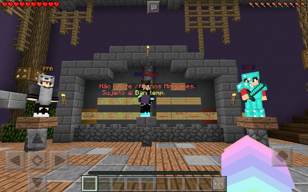 vários minigames! Build Battle, 1vs1, FFA,Sky Wars,The Bridge, etc.....        @FutCraftServer