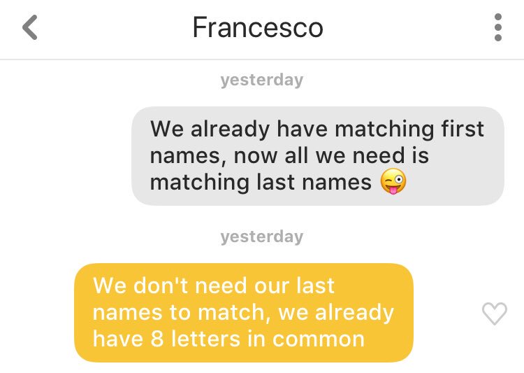frankielovetofu's tweet photo. God men suck. This was literally an A+ line MAN APPRECIATE IT
#Bumble #DatingAppLife https://t.co/BkeqfkIOfY