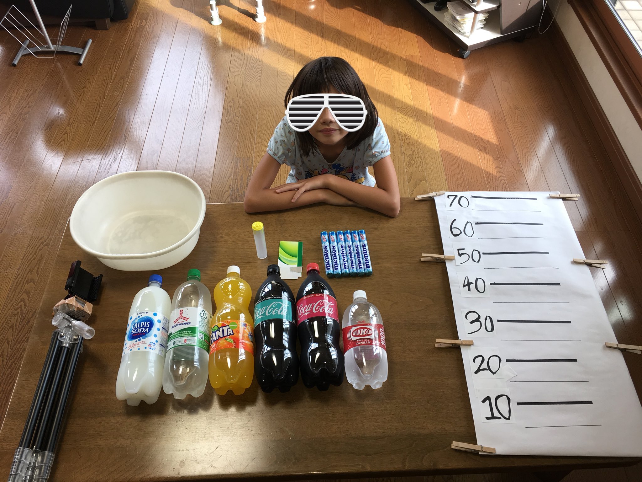 鮫島礼二 Twitter पर 長女の自由研究は 各種炭酸飲料とメントスによる発泡効果の比較について になりました メントスと炭酸飲料は後で美味しくいただきました 自由研究 T Co Tzgnho4i1t Twitter