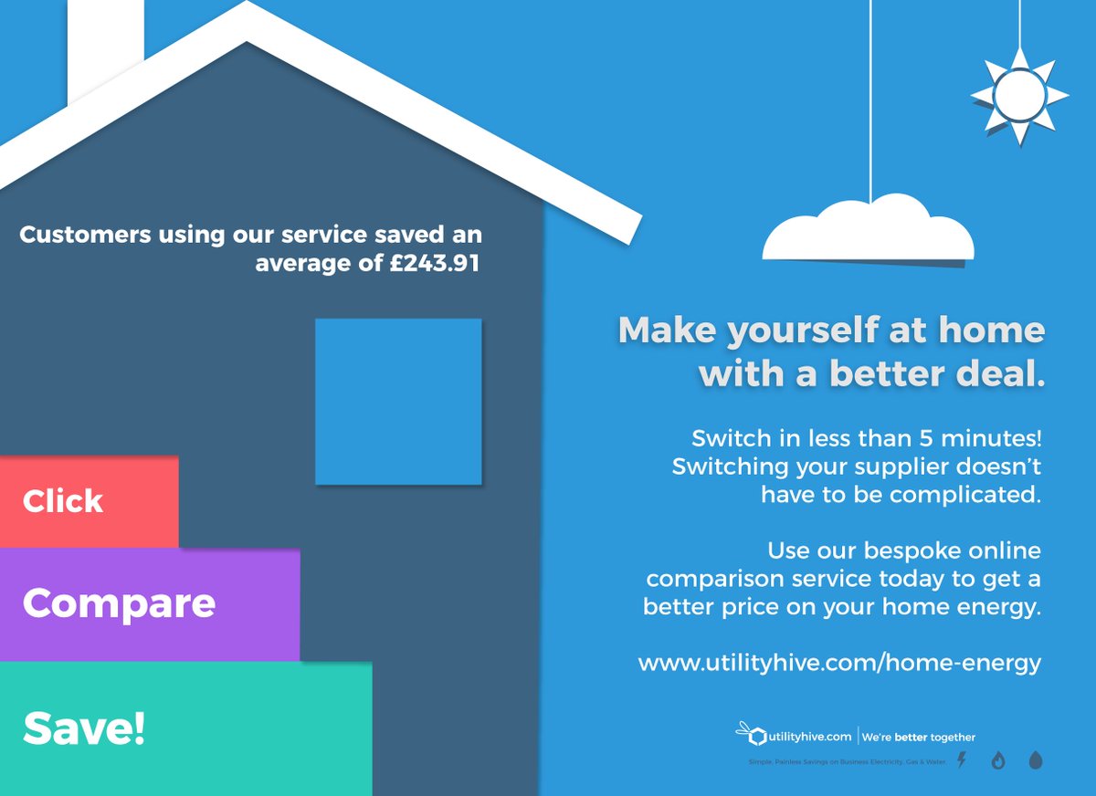 utilityhive's tweet image. Compare prices for your domestic energy online today!
Head over to utilityhive.com/home-energy 💡🔥🏘
#HomeEnergy #Domestic #CompareOnline #SaveMoney #ComparisonEngine #CompareEnergy #Electricity #Gas #Deal #MoneySaver #BetterTogether