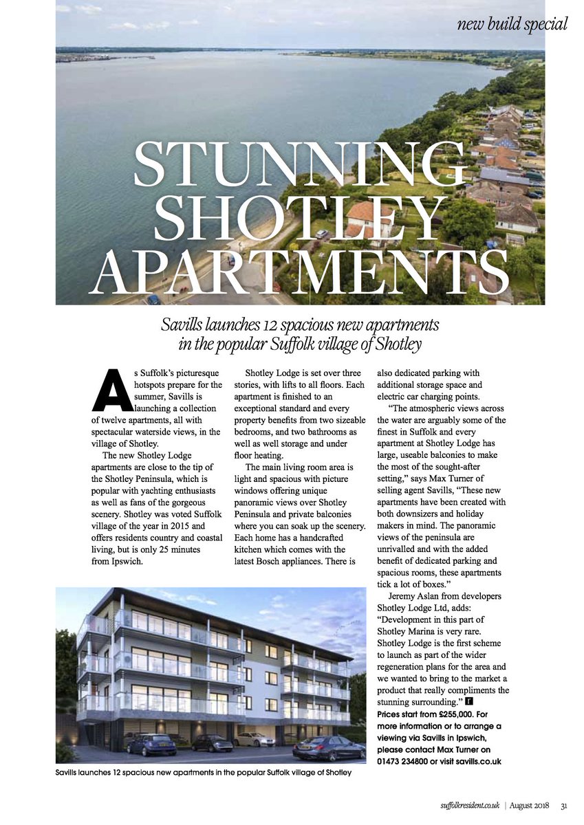 Imagine waking up to that view every morning! Pick up a copy of the magazine to see @SavillsUK spacious Shotley Lodge apartments. #suffolkresident #suffolkproperty