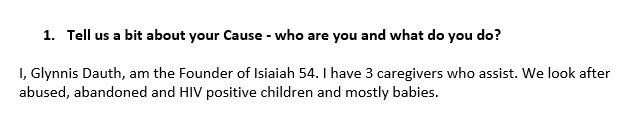 forgoodSA's tweet photo. Our #TopCause this week is Isiaiah 54. They help abused, abandoned &amp; HIV affected babies and children. We'll ask them some questions this week and post the answers here :) https://t.co/gMSToeSQxL