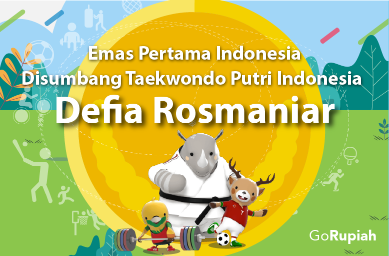 GoRupiah_'s tweet photo. Selamat, Atlet teakwondo putri Indonesia Defia Rosmaniar menraihkan emas pertama untuk Indonesia pada Asian Games 2018.

#asiangames2018 #goldmedal #gorupiah #taekwondo https://t.co/U2rjfOucRx