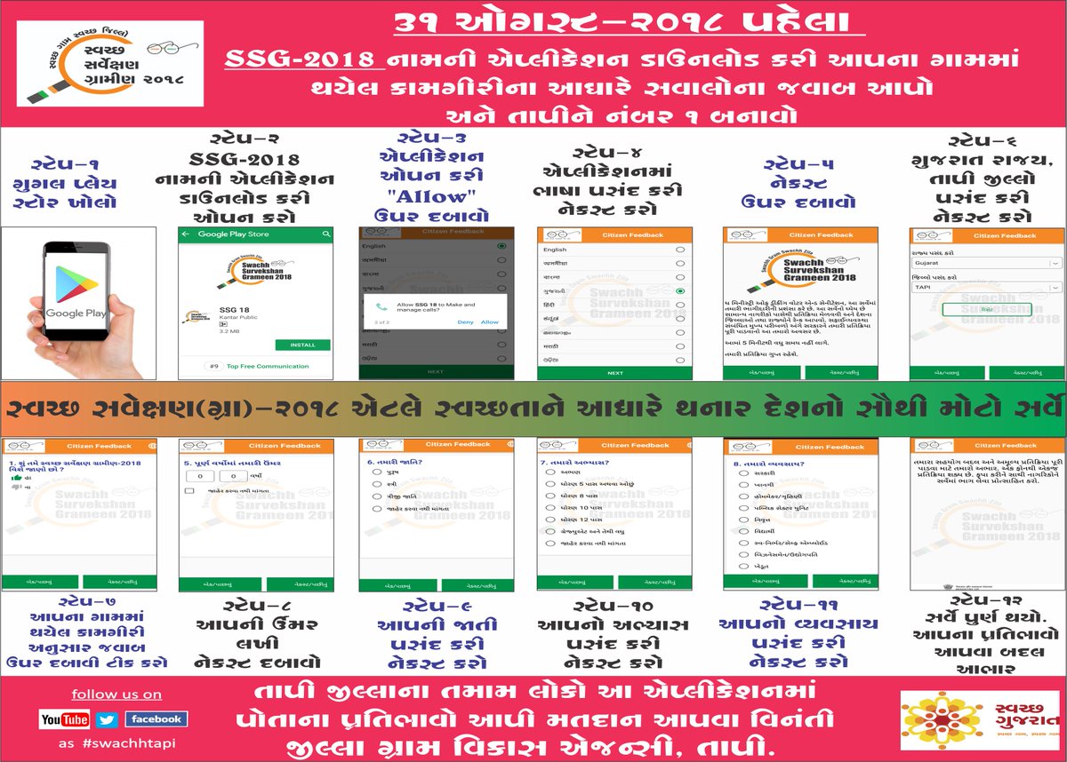 swachhtapi's tweet photo. સ્વચ્છ સર્વેક્ષણ(ગ્રામિણ)-૨૦૧૮મા તાપી જિલ્લા માટે પોતાના પ્રતિભવો આપતા આર્ટસ અને કોમર્સ કોલેજ વ્યારાના વિદ્યાર્થીઓ..આપના પ્રતિભાવો આપવા ડાઉનલોડ કરો SSG-2018 એપ્લીકેશન.
#collectortapi #sbmr_gujarat #vyaracollage #huchhuswachh #swachhgujarat #ssg2018 #ddotapi #giveyouropinion https://t.co/IDwETVR356