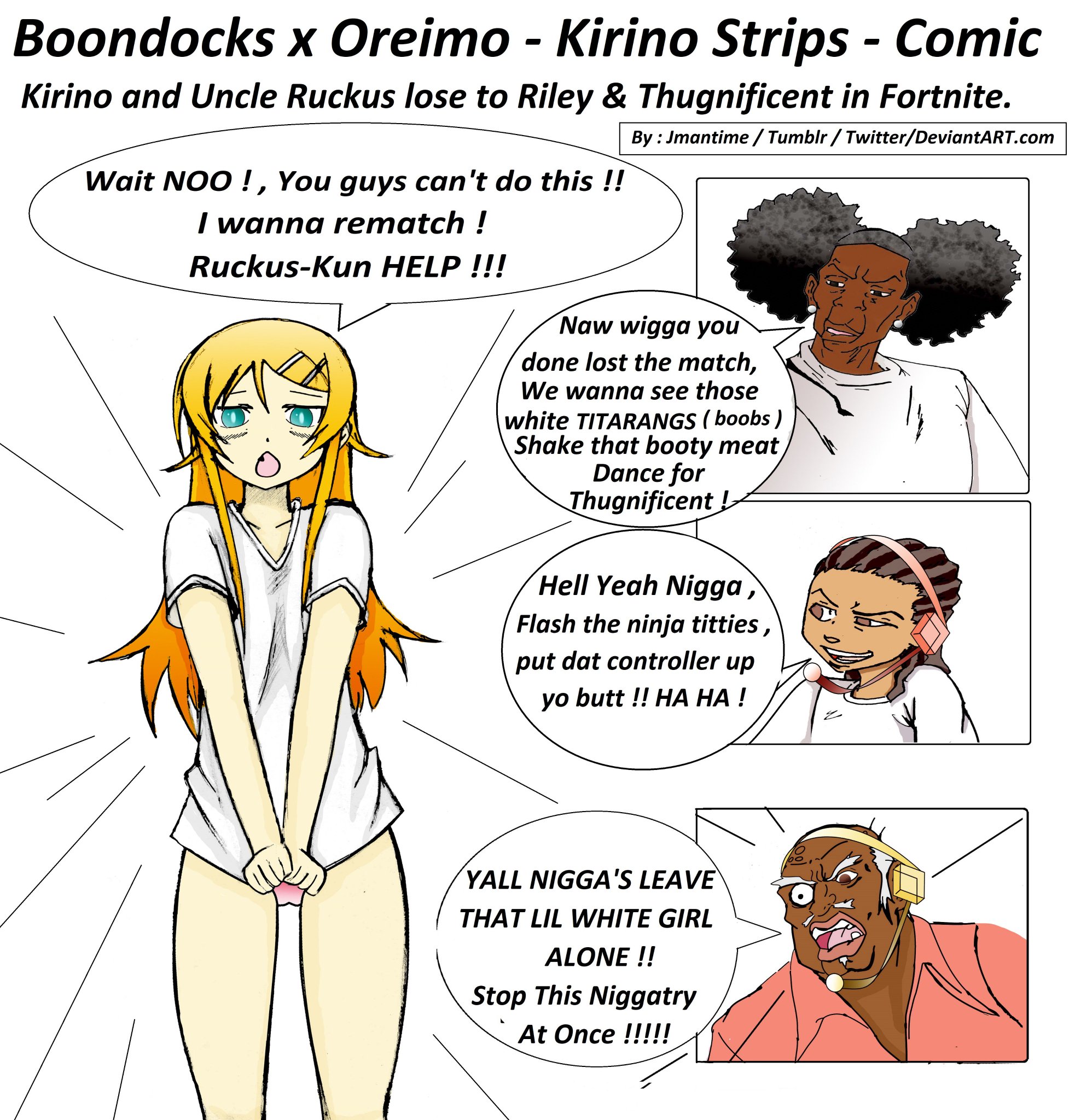 “#Anime #Crossover - Boondocks x Oreimo - Kirino Strips - #Comic - Kirino a...