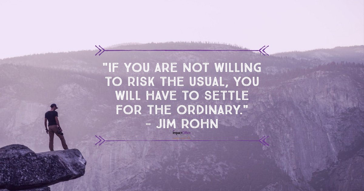 ImpactOfficePro's tweet image. "If you are not willing to risk the usual, you will have to settle for the ordinary."
-Jim Rohn

#MondayMotivation
