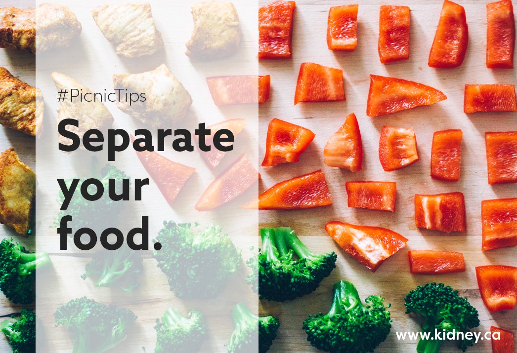 kidneycanada's tweet photo. #PicnicTips: In a cooler, separate your food. Store any fish, meat or vegetables in separate packages to reduce the risk of contamination. #Picnic #KidneyCommunityKitchen #KCK #ProtectYourKidneys https://t.co/F7ZzrQJqkZ https://t.co/11BzSLRLo0