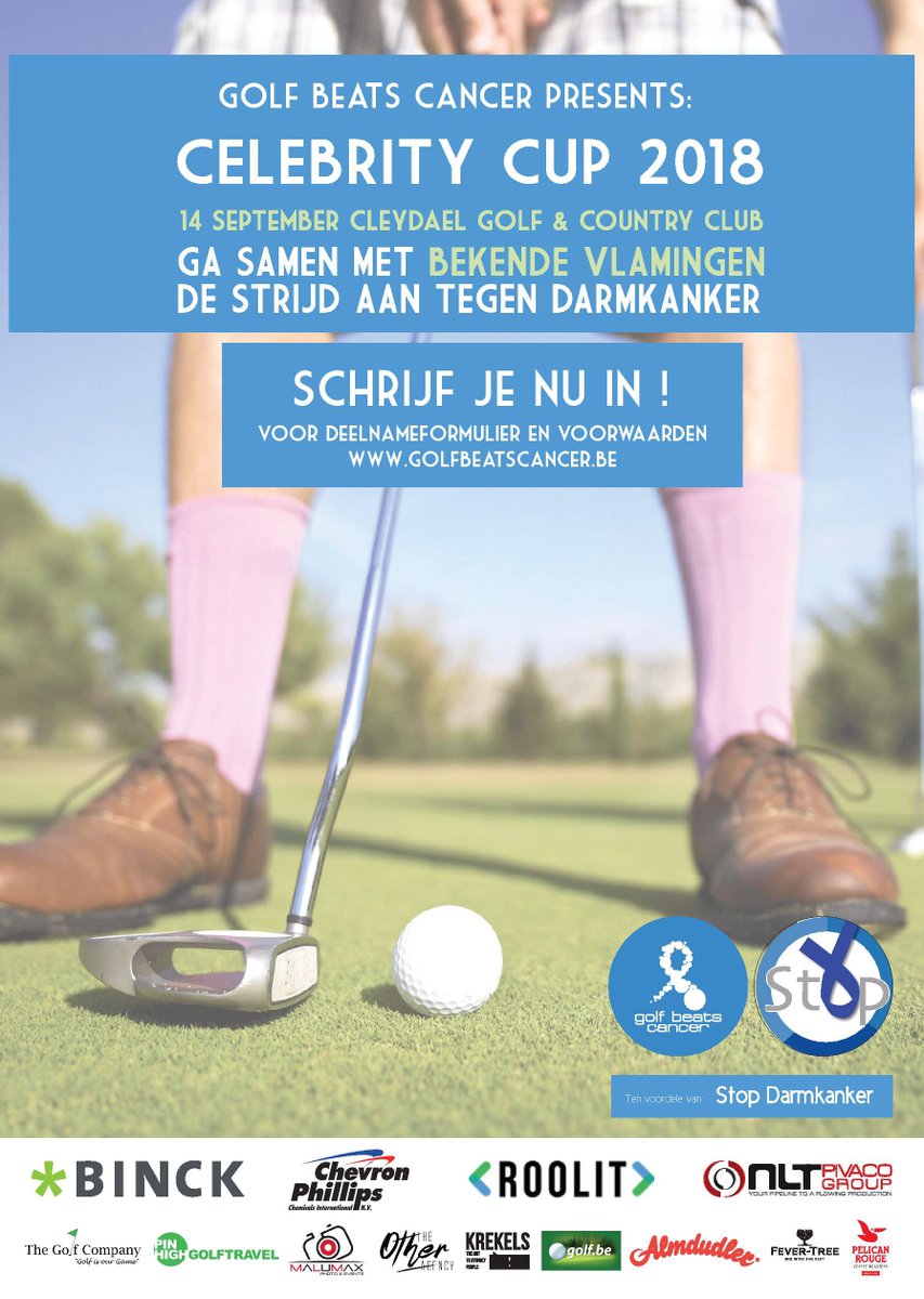 LucColemont's tweet image. Voor de ⛳️🏌liefhebbers!
Steun @StopDarmkanker en neem 14 september deel aan @GolfBeatsCancer #CelebrityCup #golf @Golfbe 
info: golfbeatscancer.be 
Txs vr RT 💙😉
