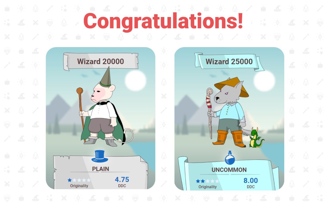 WizardsOne's tweet image. A couple of Wizards with round numbers had come to our magic game for the last few days! Congratulations to the owners of Wizards number 20 000 and 25 000!
#wizardsone #cryptowizards #wizards #eos #game