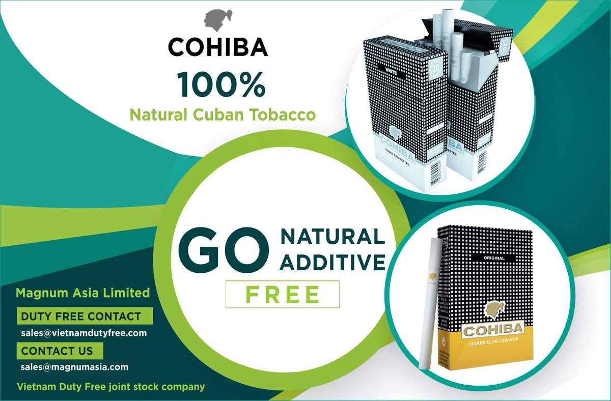 CigaretteCohiba's tweet photo. @CigaretteCohiba
COHIBA WHITE🚬🚬🚬
Developed from cohiba original, it is its smoothest version, with an exclusive and delicate flavour.
#COHIBAWHITE
#additivesfree #nonadditive #Asia #Cohiba #cohibacigarettes ✔️
Reach Us:https://t.co/A3T0qlMRrv https://t.co/adMRrJaQb9