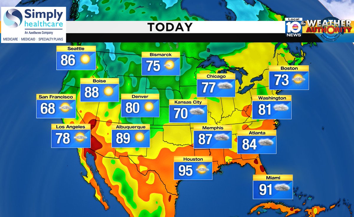 Here is the national forecast for today Presented by Simply Healthcare https://t.co/TQiFfokZFd