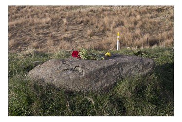 Rhigos mountain.  Flowers were left upon a rock. #photography #Rhigos #Rhondda #DocumentingWales
