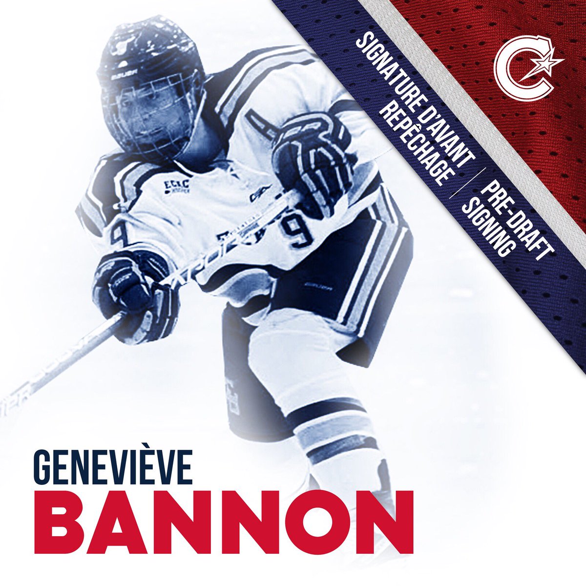 LesCanadiennes's tweet photo. Les Canadiennes announce the pre-signing of @CUknights right winger Geneviève Bannon prior to the 2018 CWHL Draft.

DETAILS ➡️ https://t.co/z797lSEwP6 https://t.co/ZjUuPepiHL