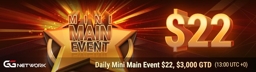 GGNetworkcom's tweet photo. Today, we will be relaunching our #DailyMiniMainEvent with a reduced buyin of $22. This provides an affordable alternative to the #DailyMainEvent $88, while retaining the upside of a #hugepayday, with $3,000 in #guarantees! https://t.co/hti00WQgDn https://t.co/SVInO6IrEH