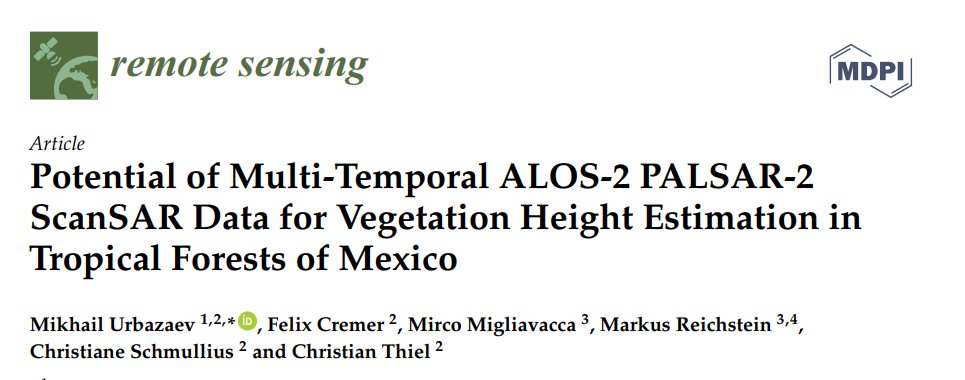 Jena Earth Observation School (@jeos_jena) on Twitter photo New paper on tree height estimation in tropical forests of Mexico using multi-temporal ALOS-2 PALSAR-2 data by <a href="/JEOS_Jena/">Jena Earth Observation School</a> with contributions by MPI-BGC. Author: Mikhail Urbazaev et al.
Link: mdpi.com/2072-4292/10/8… New paper on tree height estimation in tropical forests of Mexico using multi-temporal ALOS-2 PALSAR-2 data by <a href="/JEOS_Jena/">Jena Earth Observation School</a> with contributions by MPI-BGC. Author: Mikhail Urbazaev et al.
Link: mdpi.com/2072-4292/10/8…