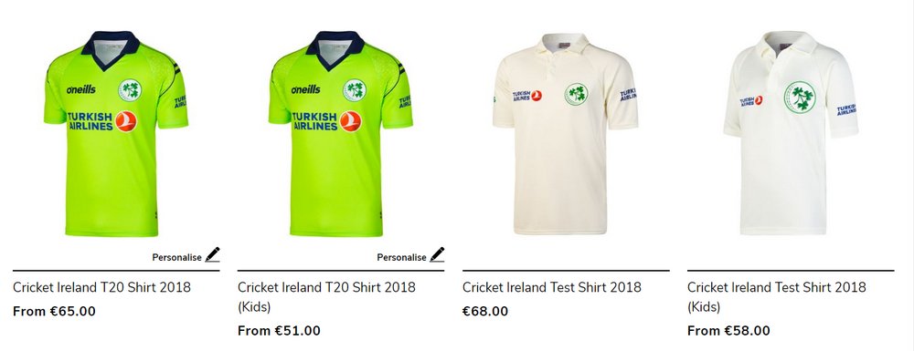 irish cricket jersey