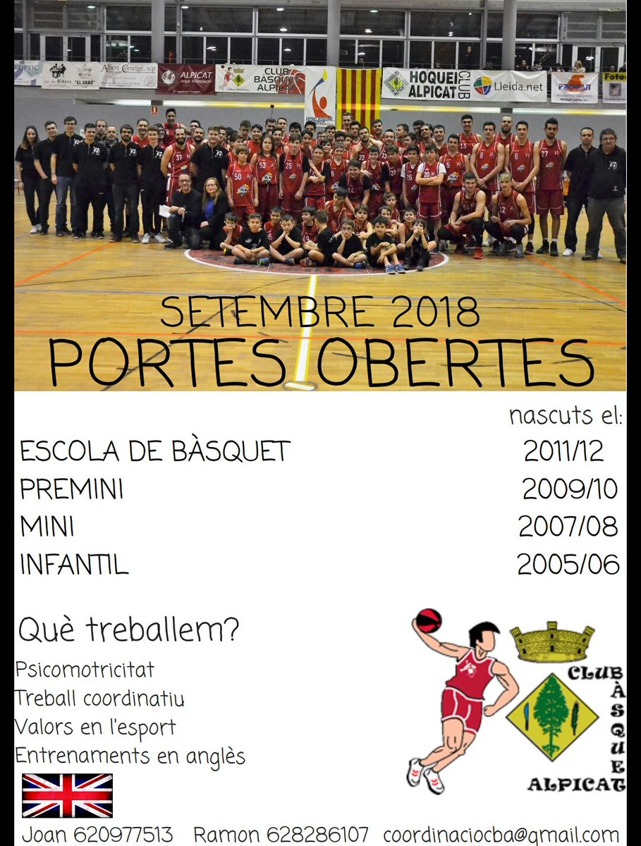 CBAlpicat's tweet photo. Comença una nova temporada i amb ella les portes obertes al CB Alpicat! Ens ajudeu amb un retwit? @AjAlpicat @DiputacioLleida @centreoptic https://t.co/F9uXDssSCH