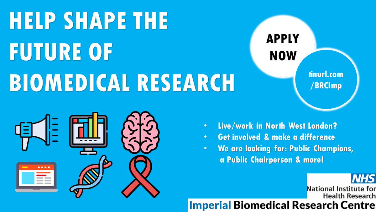 Imperial PERC (@imperial_perc) on Twitter photo Do you live or work in North West London? We want you to help us shape the future of Biomedical Research <a href="/ImperialBRC/">NIHR Imperial BRC</a> . Find out more and apply now at tinyurl.com/brcimp #PPI #getinvolved Do you live or work in North West London? We want you to help us shape the future of Biomedical Research <a href="/ImperialBRC/">NIHR Imperial BRC</a> . Find out more and apply now at tinyurl.com/brcimp #PPI #getinvolved