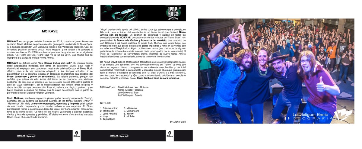 MetalPopRockAN's tweet photo. . #MOIKAVE + @Duduouchen 
Ahaztezin egunbatean, Bilborock-ek musika Beltzaz josi gintuen
La música negra envolvió Bilborock, que rozó el lleno en otra jornada inolvidable.
Crónicas / Kronikak: @MichelRamone 
Fotos / Argazkiak: @Luismi_Coronel 
#LaMuestra #AsteNagusiaBilbao https://t.co/iTnoV4krIO