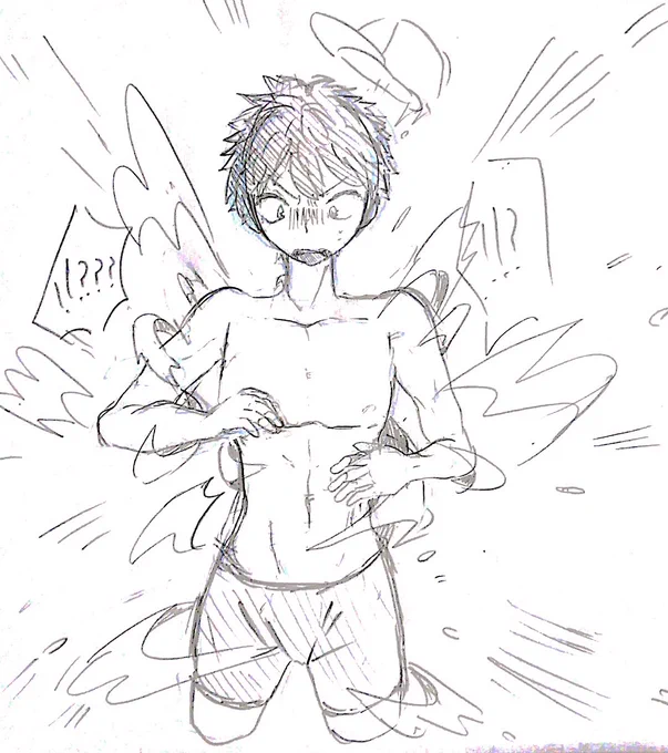 B細胞くんの服が破れました、見納めください、例のごとくパンツは履いてます 