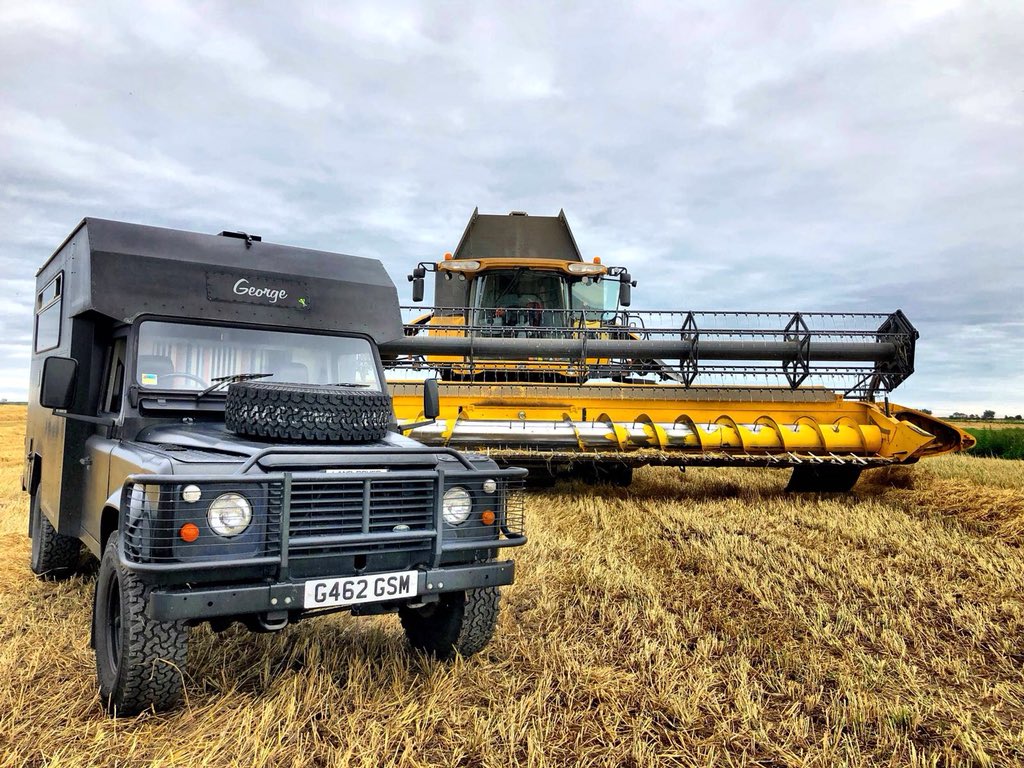 BASFcropUK's tweet photo. George is back! The harvest edition of our #RealRoadTrip starts today and we are heading north (Norfolk to Scotland). 4 Days ➕ 1 refurbished land rover ambulance➕ 2 overnight farm locations ➕ lots of #Farmers #Tractors &amp; #Stories. https://t.co/k0PniOXV2P