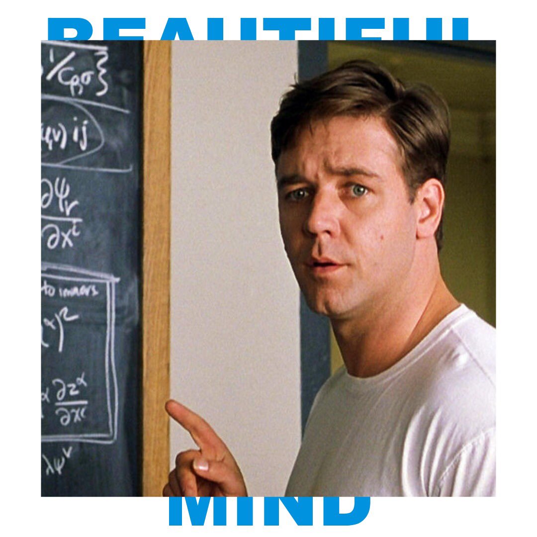 FiloupeW's tweet photo. Film Adı: A Beautiful Minn
Konu: Akıl Oyunları, asosyal bir matematikçi olan John Nash'in hayatını konu ediyor. John Nash kazandığı bir bursla Princeton Üniversitesi'nde öğrenim görmeye başlar. Bu süreçte  zekasını her daim hissettiren ve tezini başarıyla tamamlamaya yaklaşmıştır https://t.co/0CBXfbjLsK