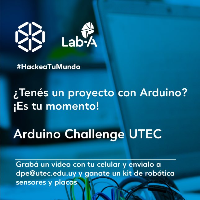 UTECuy's tweet image. El #ArduinoChallenge de UTEC ya arrancó 🙌🏻
No te quedes afuera!
Acordate que el 31/8 nos visita @dcuartielles creador de @arduino 🔝😎