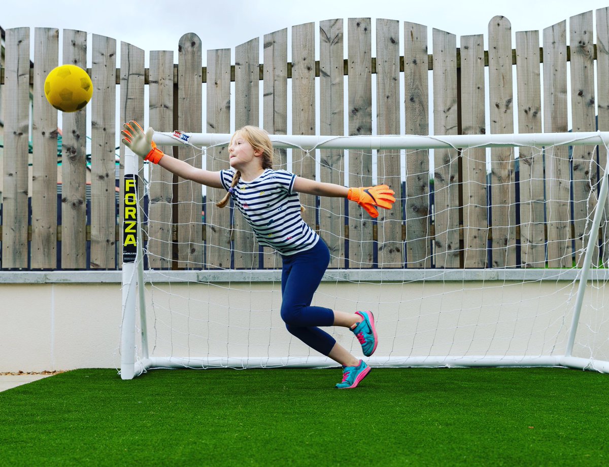 Last day of the school holidays and Magnus has poor Lyra in the garden doing goalkeeper training!
