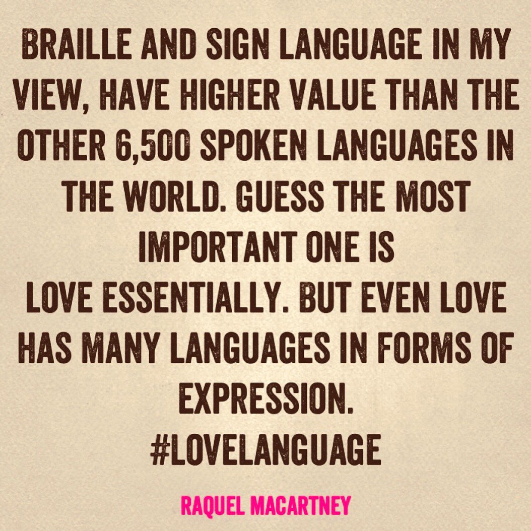 6,500 languages + 3 others of the world: ‘Braille, Sign and Love,’ 2018 #GlobalResearch #ReachingOut
#FormsofExpression #HigherValue #Universal #LanguageofImportance #EssentialCommunication #Braille #SignLanguage #Love #LoveLanguage #EverydayPractice #KidsAndArtAndMakingDosh ✊🏽