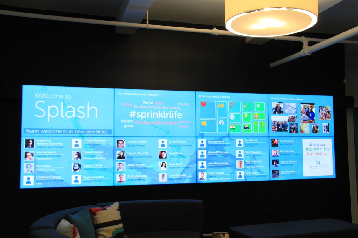 daslekim's tweet photo. Excited to join new #Sprinklrites at Splash this week! Getting the 411 on @Sprinklr history and culture. #SprinklrLife https://t.co/YqiHAaOVzM