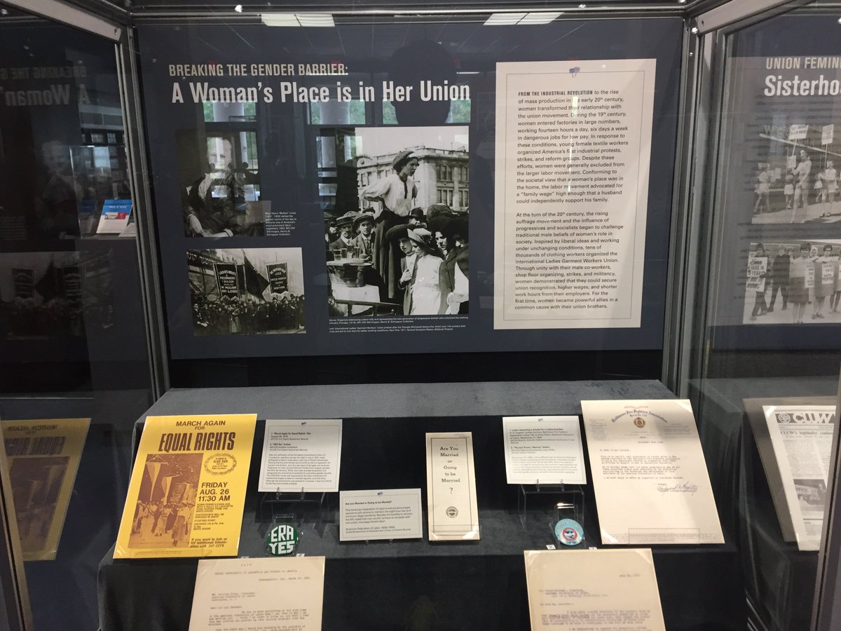 UAW_Archivist's tweet photo. Lucky to receive a special tour of the #UMDLabor exhibit at the @HornbakeLibrary. An amazing look at the labor movment's role in social movements (like civil rights &amp; immigration rights), using the #AFLCIO archives. https://t.co/OoD5eiE0tQ