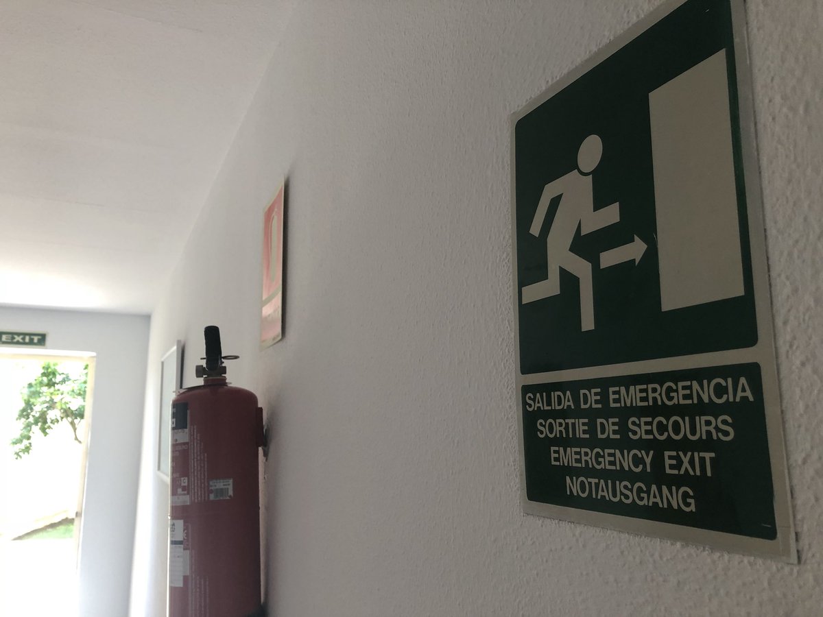 ThinkSafetyDocs's tweet image. I’m pretty confident that there’s a closer exit to where this sign is directing people.