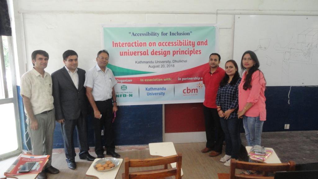 nfdnofficial's tweet photo. Mission #Accessibility - Today NFDN organized a interactive sensitization session on #Accessibility and #Universal_Design for the students and lecturers/professors of Kathmandu University. We concluded a commitment to work together with KU for the promotion of accessibility. https://t.co/MdfEC9cGYW