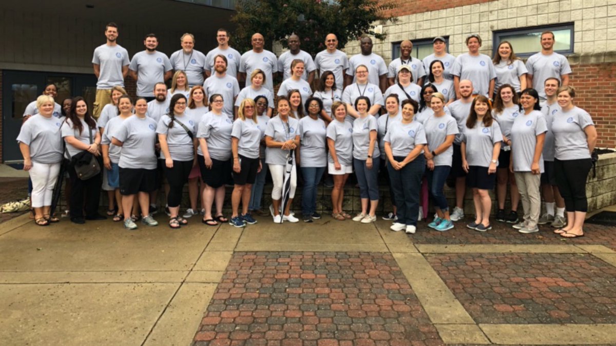 Clayton Middle School Eagles off to convocation.