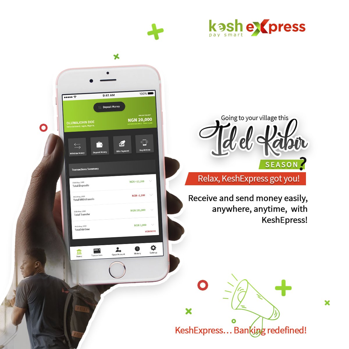 innovectives's tweet photo. We know you have some immediate plans especially for the forthcoming Id'el Kabir celebration!

We also know there’s nothing as frustrating as not having easy access to the money you need, when you need it once you are in your village/hometown🤔👉That’s why you have #KeshExpress💪 https://t.co/oKe3vqBoYr