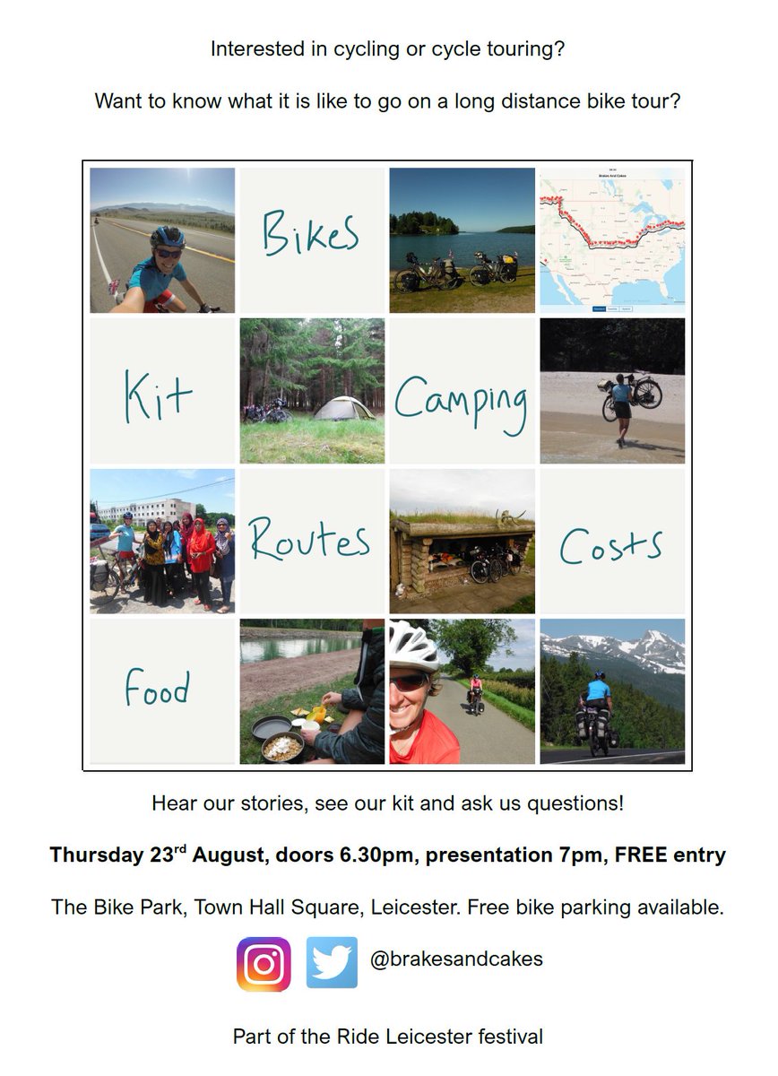 Join global women cyclists <a href="/brakesandcakes/">Debs & Jo cycling</a> at Town Hall Bike Park this week with a FREE talk for Ride Leicester Festival <a href="/LeicesterWFA/">@leicesterwheelsforall.org</a> <a href="/leicesterfest/">Leicester Festivals</a> <a href="/Leicester_CCD/">LeicChangingDiabetes</a> <a href="/ActiveLeicester/">Active Leicester</a> <a href="/TBTHCoffee/">TheBridgeTo Hope Coffee</a> <a href="/visit_leicester/">Visit Leicester</a> @JuliesCycles <a href="/Future_Cycles/">Future Cycles</a> <a href="/BreezeLeicester/">Breeze Network Leics</a> <a href="/RataeRC/">Ratae Road Club</a> <a href="/LeicesterTri/">Leicester Tri Club</a>