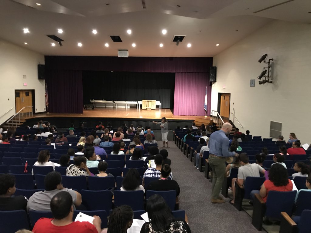 6th grade orientation up and running!!  4 sessions, 8 and 1030 today; 8 and 1030 tomorrow morning.  All other grades pay fees on 8/22 from 1-5 pm and on 8/23 from 8-12 in the morning.  Come out to see us!  Don’t forget to turn in Tdap verification! #mcmsWeRoar #oneCCPS