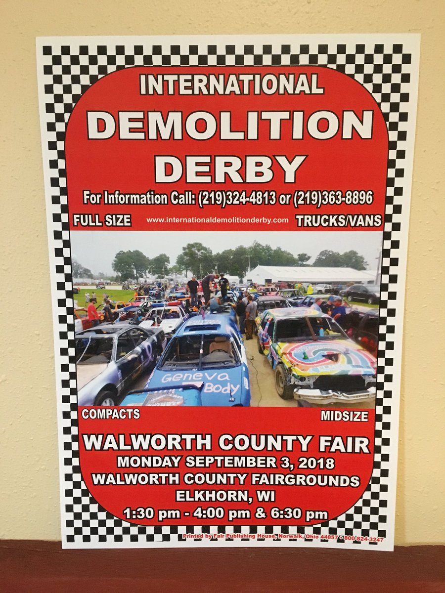 FarmrWallyWorth's tweet photo. Demo Derby! #walcofair2018 #elkhornwi #smashingfun #thrills #demoderby #andyouthoughtmydrivingwasbad https://t.co/5FBBaNfKxN