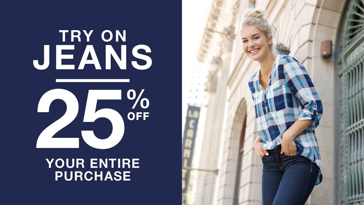 Ricki's
August 13 - August 23

RICKI’S TRY ON EVENT
--
TRY ON JEANS, TAKE 25% OFF YOUR ENTIRE PURCHASE!*

*See in-store for more details.

#rickis #tryon #tryonevent #save #savings #shop #mall #shoppingmall #stoneroadmall #jeans #purchase